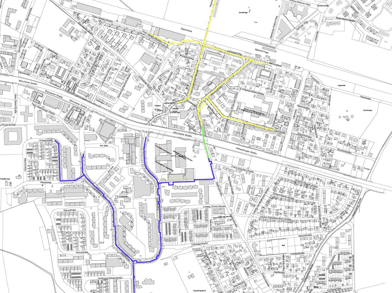 Trassenplan der Wärmeversorgung Haar